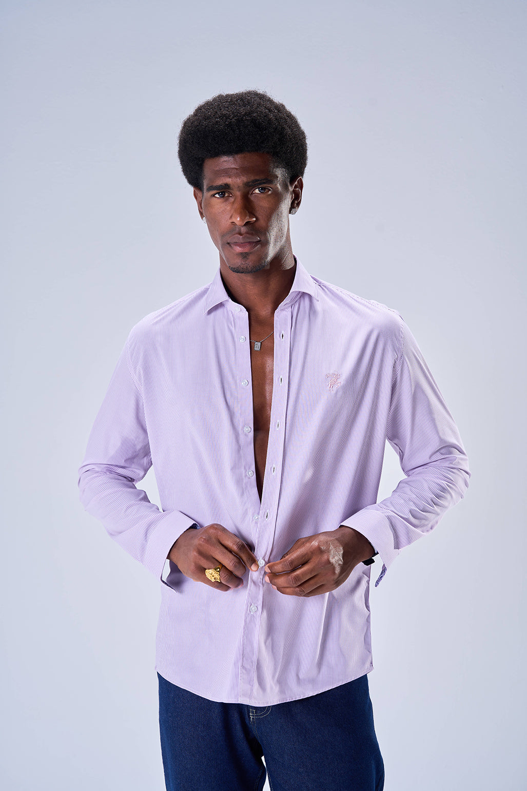 Bambo Striped Pattern (Soft Violet)