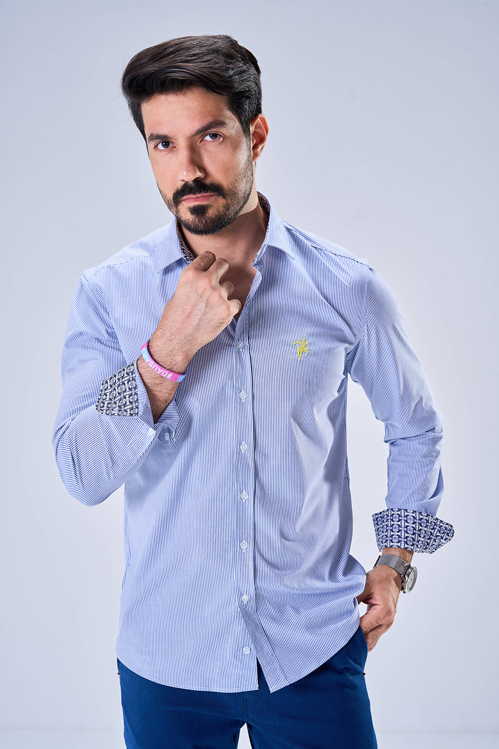 Bambo Striped Pattern (Dark Blue)