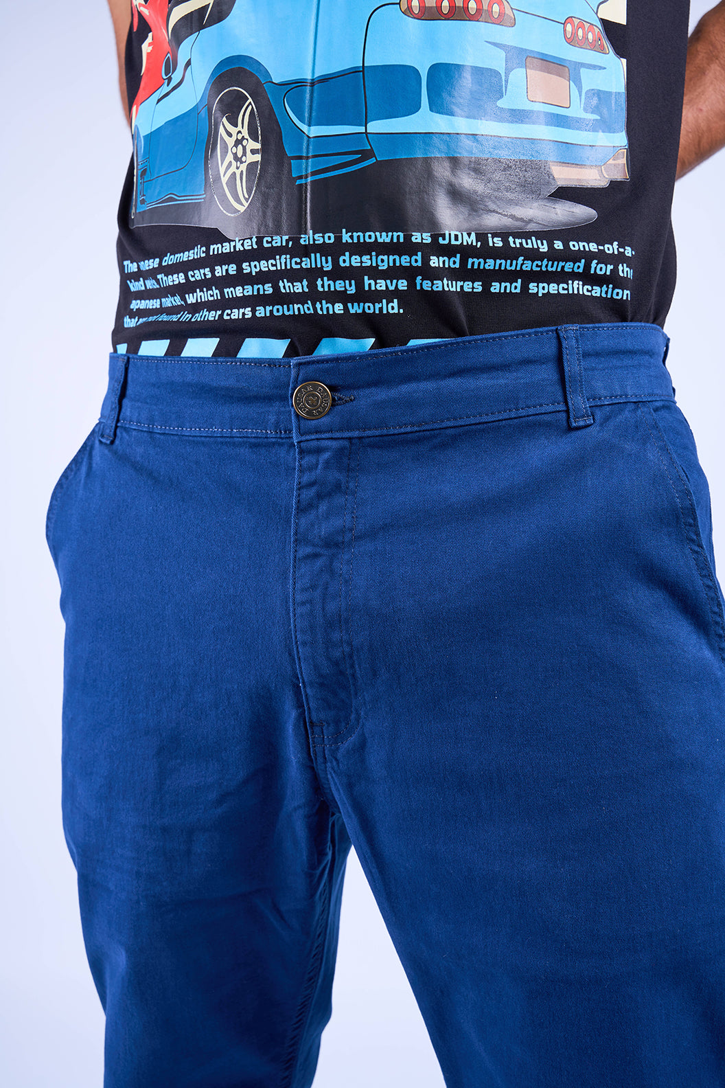 Gabardine Chino Style Trousers (Royal Blue)