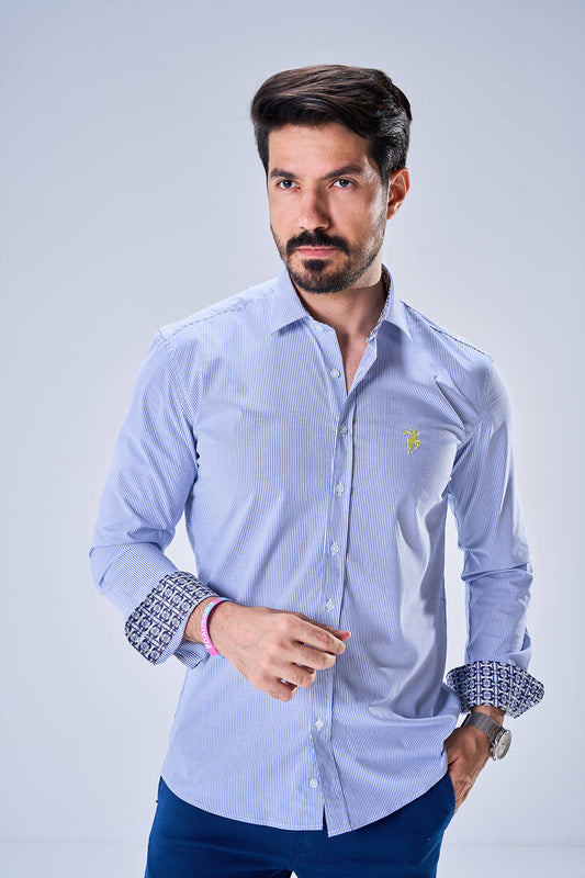 Bambo Striped Pattern (Dark Blue)