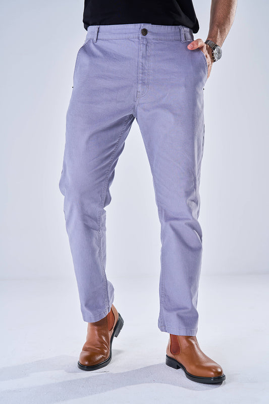 Gabardine Chino Style Trousers (Blue Bell)