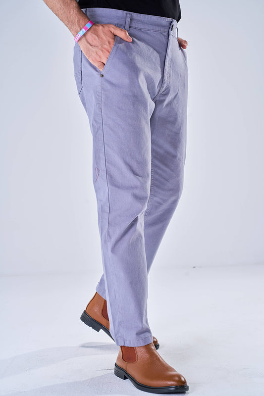 Gabardine Chino Style Trousers (Blue Bell)