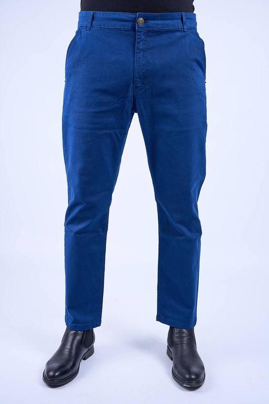Gabardine Chino Style Trousers (Royal Blue)
