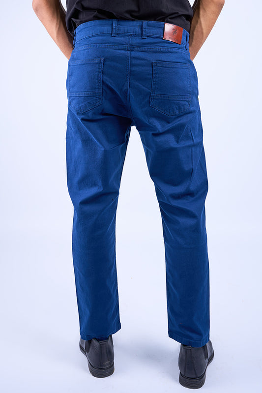 Gabardine Chino Style Trousers (Royal Blue)
