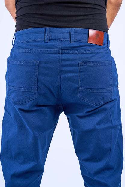Gabardine Chino Style Trousers (Royal Blue)
