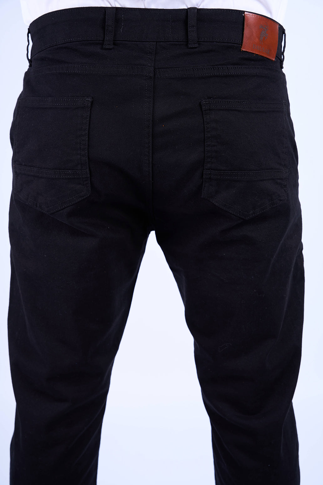 Gabardine Chino Style Trousers (Black)
