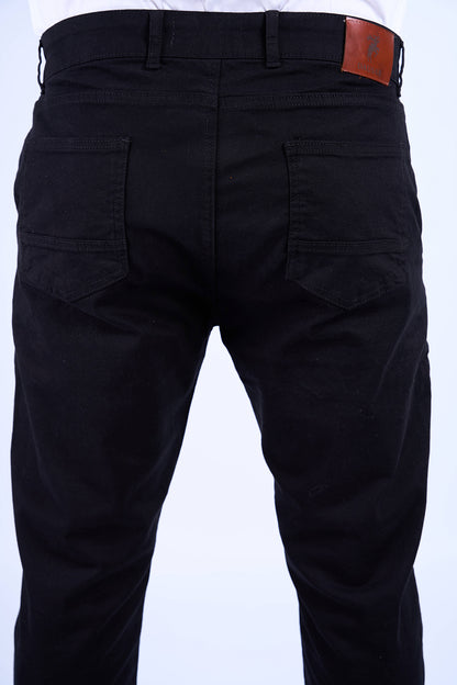 Gabardine Chino Style Trousers (Black)